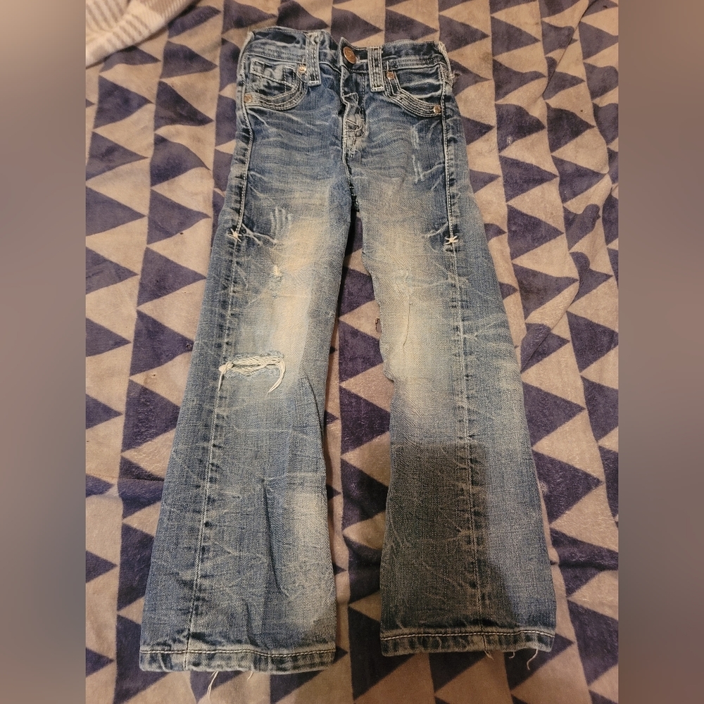 Boy's Distressed, Blue Jeans